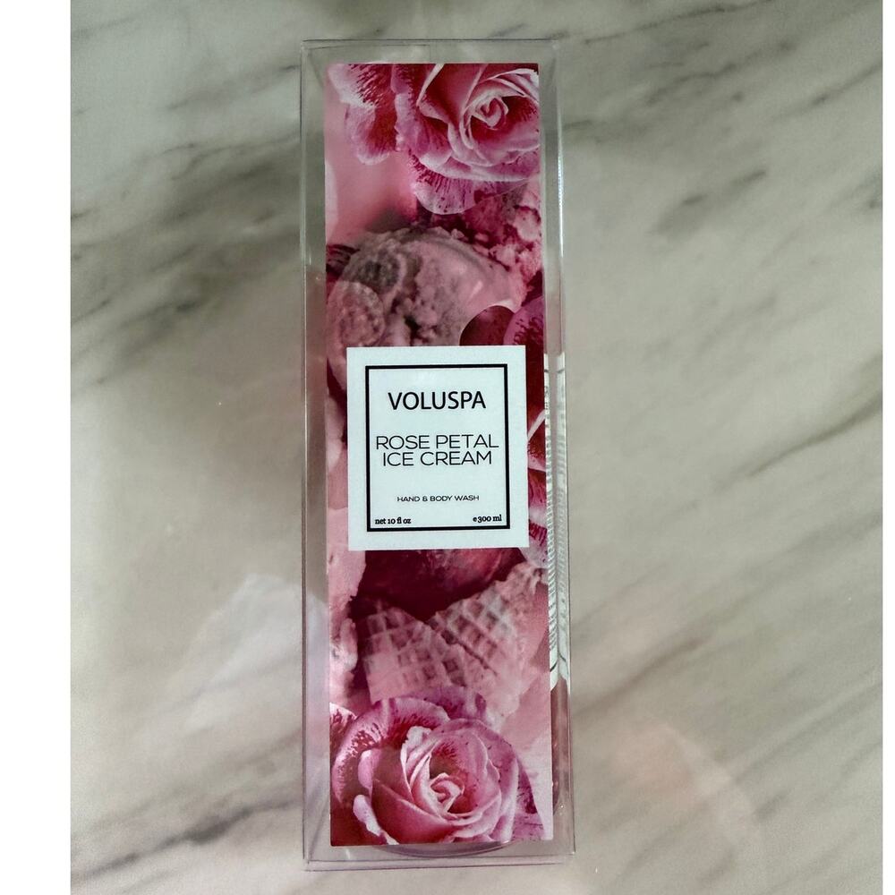 Voluspa Rose Petal Ice Cream Hand & Body Wash Pump Soap Expired